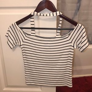 AE black and white stripped top